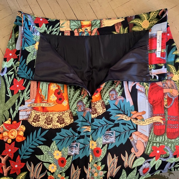 Frida Kahlo Jungle Print Black Skirt M Boho Mini - Picture 3 of 7